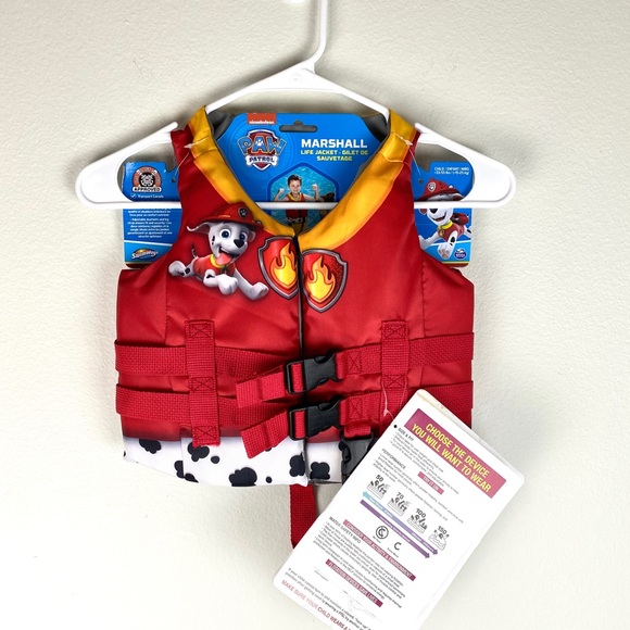 Paw Patrol, Marshall Swimways Kids Life Jacket Child 33-55 Ibs Red NWT - Picture 9 of 10